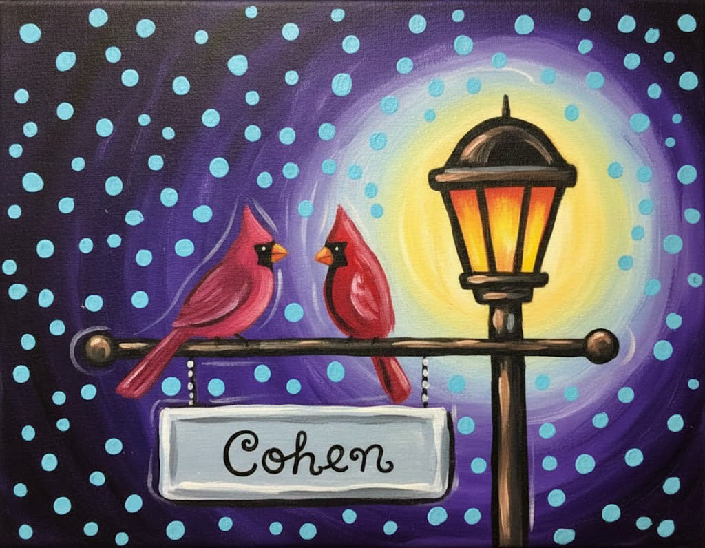 Adult Cardinal Love Paint & Sip at Brookly Bar & Grill Friday Sept 12th 6pm-9pm