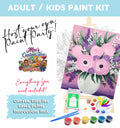 Owl Face Flowers Paint Kit