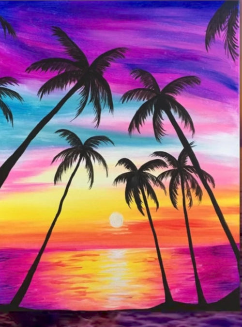 Adult glow in the dark Palm Trees Paint & Sip Sat Nov 20th 6pm-9pm