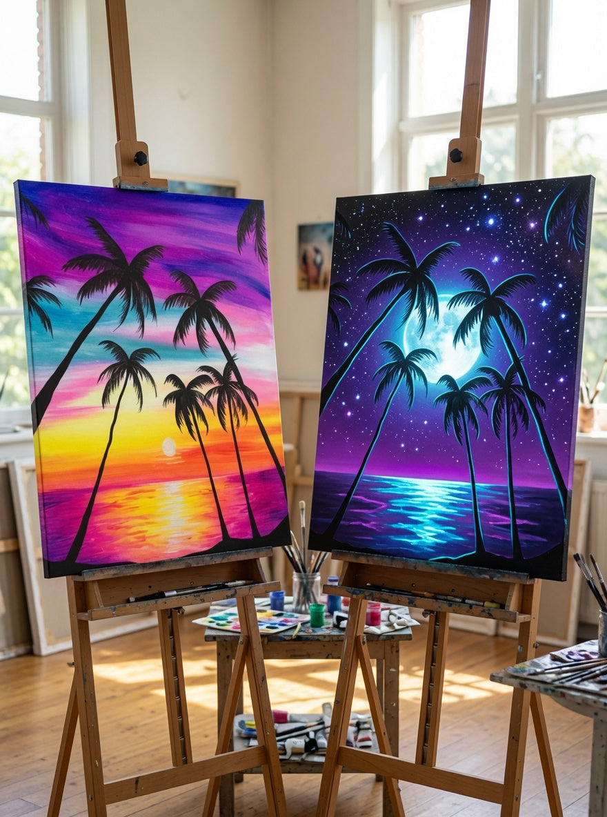 Adult glow in the dark Palm Trees Paint & Sip Sat Nov 20th 6pm-9pm