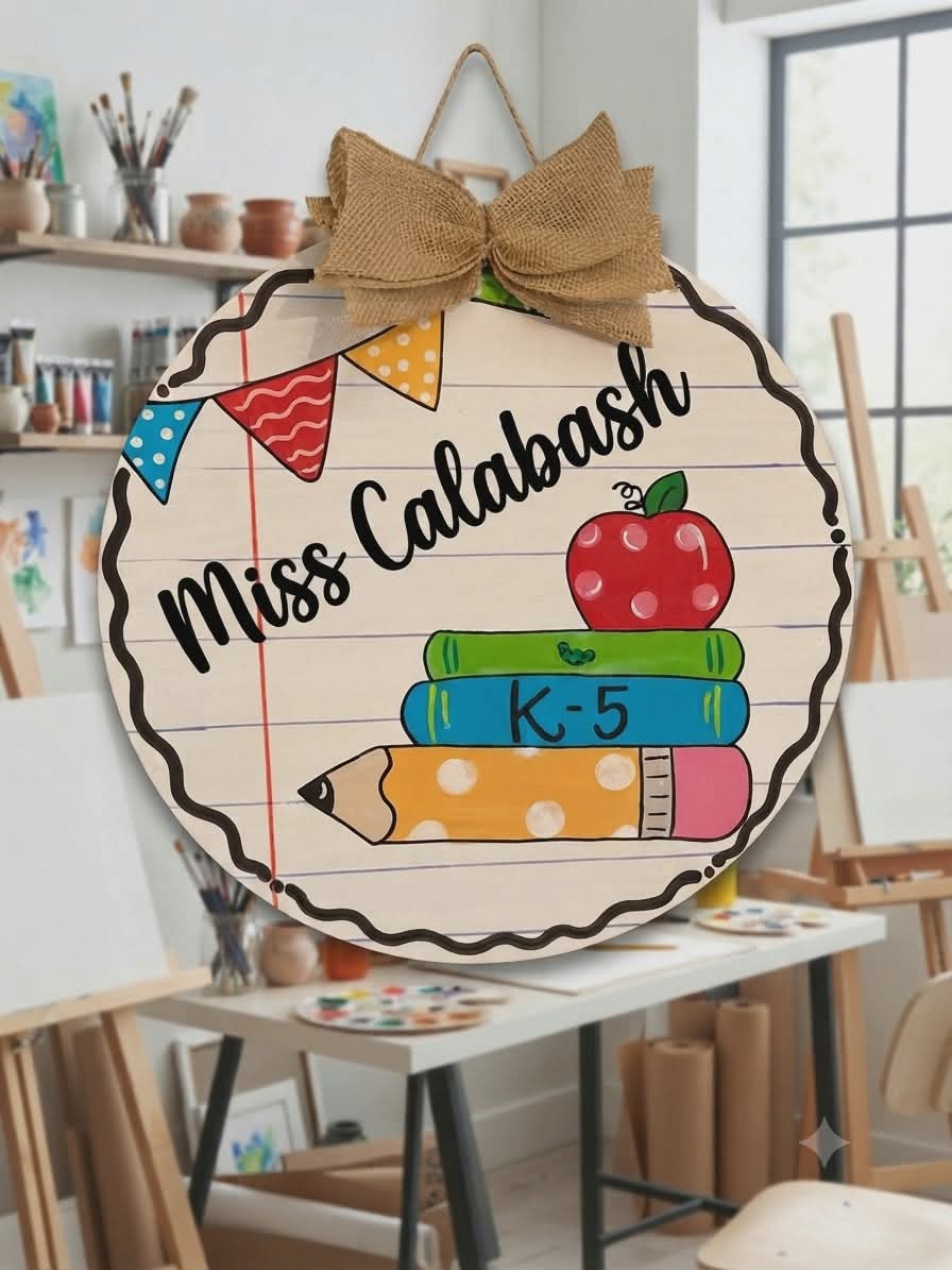 Adult Teacher's Door Hanger Paint & Sip Sept 11th 6pm-9pm