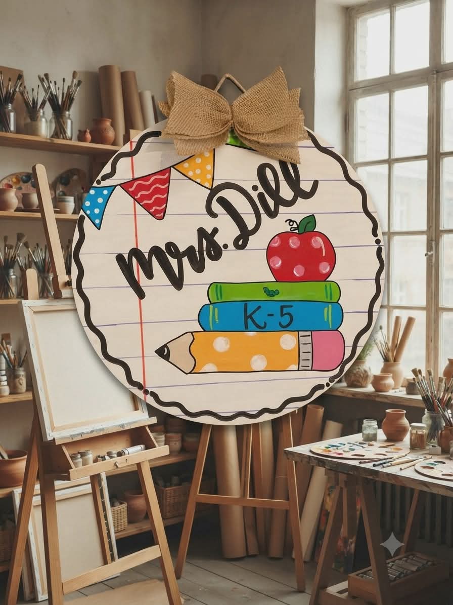 Adult Teacher's Door Hanger Paint & Sip Sept 11th 6pm-9pm